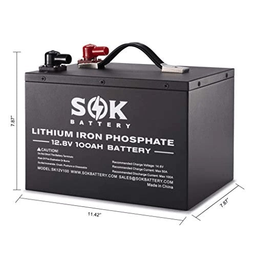 Batterie au lithium-fer-phosphate à cycle profond SoK 100Ah 12V LiFePO4