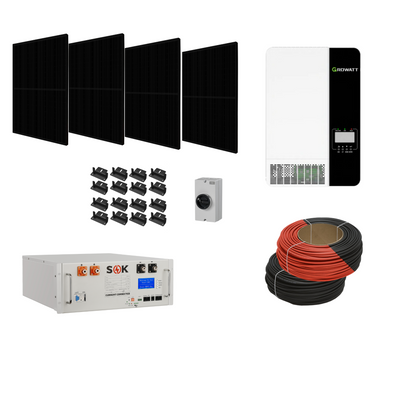 48v 3500W Growatt All in one Solar kit - 1.58kw of Solar - Optional AC input (Grid, Generator, etc.) [Home, Cottage, Cabin]